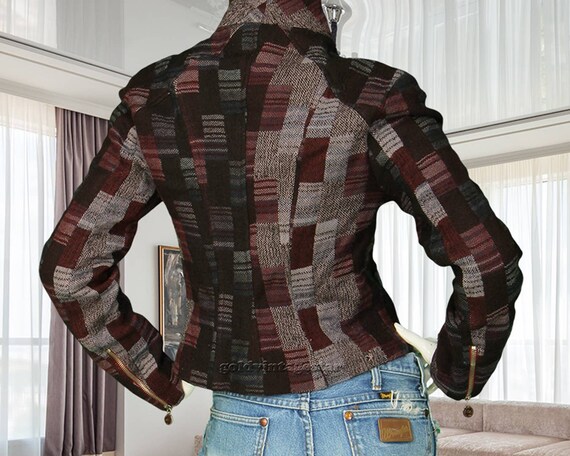90s Vintage Bazar Christian Lacroix France Patchwork Wool Work