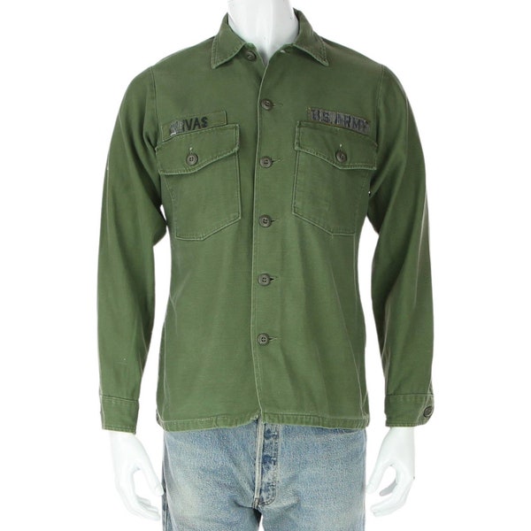 Vintage Republic of Korea Military HBT Fatigue Shirt *Rare*