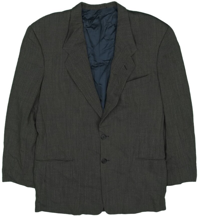 90s Vintage Giorgio Armani shops Saks Fifth Avenue Wool Italy Made Two Button Business Career Work Office Blazer Jacket Coat Suit