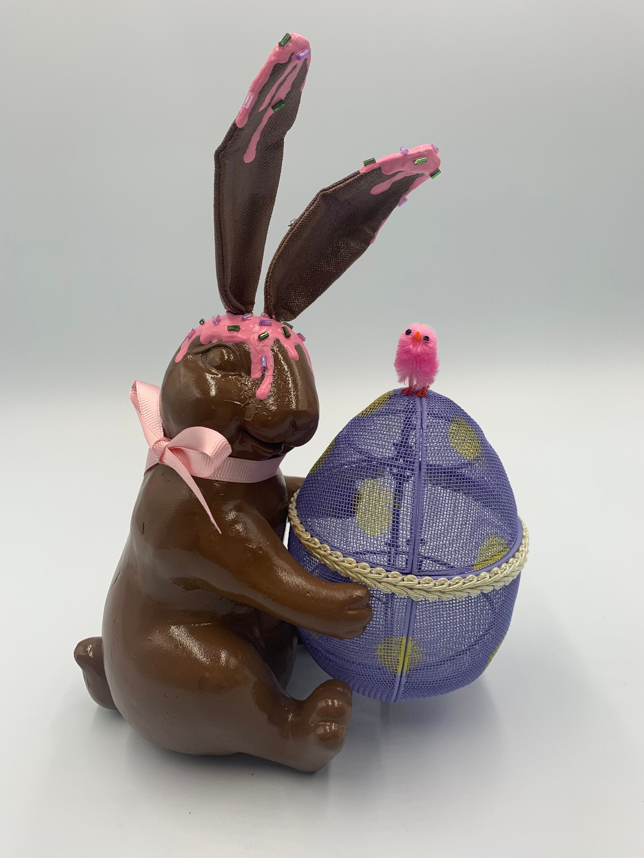 Faux Chocolate Easter Bunny Candy Dish | Etsy