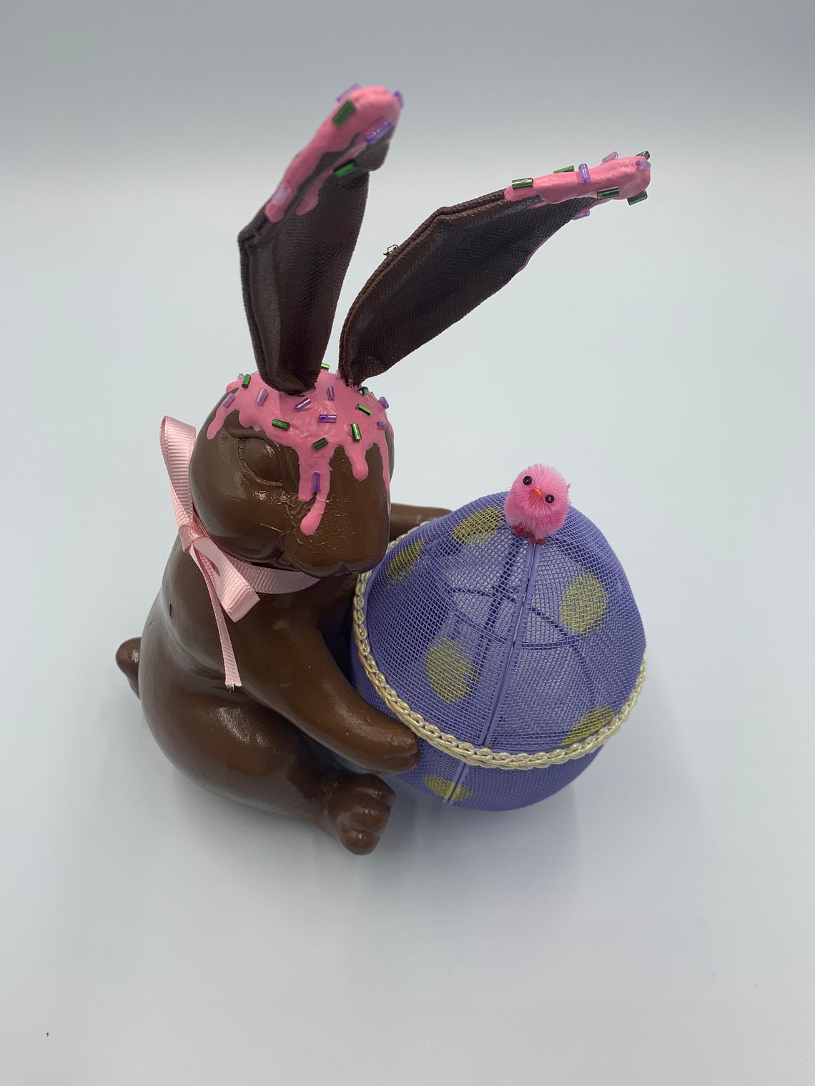 Faux Chocolate Easter Bunny Candy Dish Etsy
