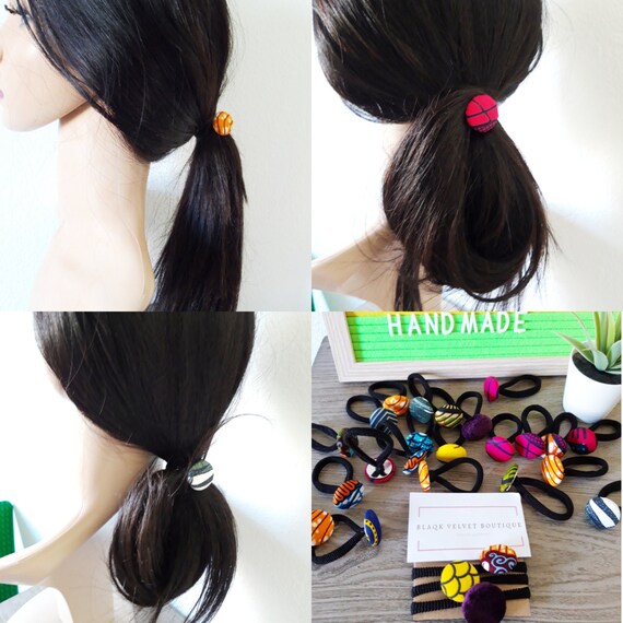 Ankara Hairbands Button Hair Ties Ethnic African Hair Etsy