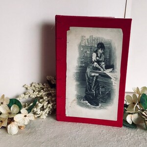 Red Journal with Vintage Photo