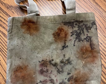 Naturally dyed Eco-printed Canvas Bag