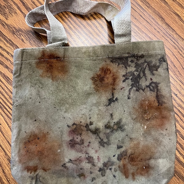 Naturally dyed Eco-printed Canvas Bag