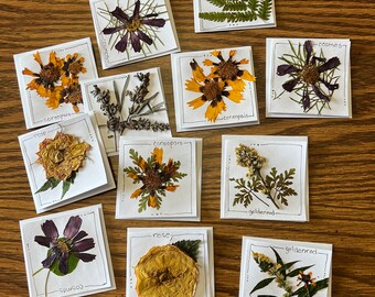 Gift Cards with Pressed Flowers