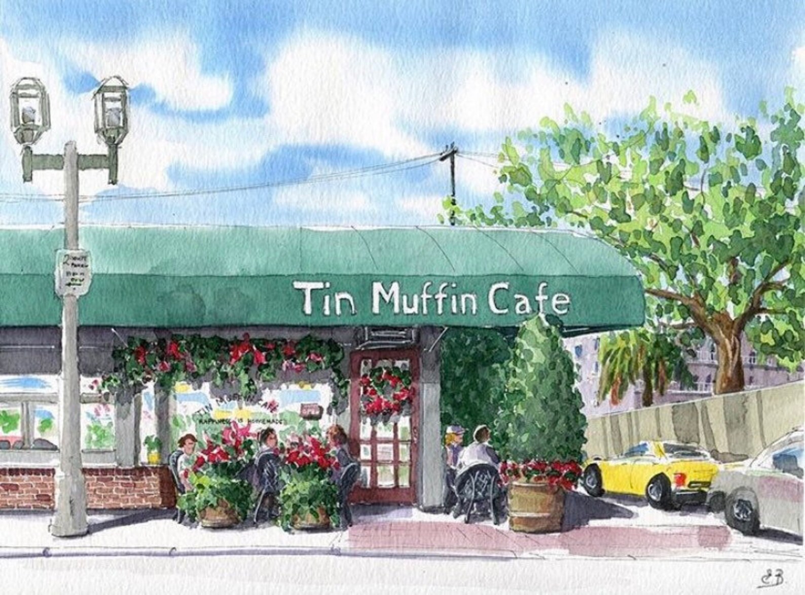 PRINT Tin Muffin Cafe in Downtown Boca Raton Florida 8.5 X 11 Etsy