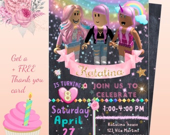 Roblox Birthday Invitation Etsy - roblox birthday party invitation by jenniferlee87 on etsy