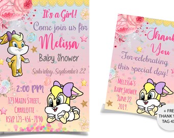 looney tunes baby shower invitations