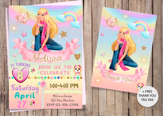 barbie invitation