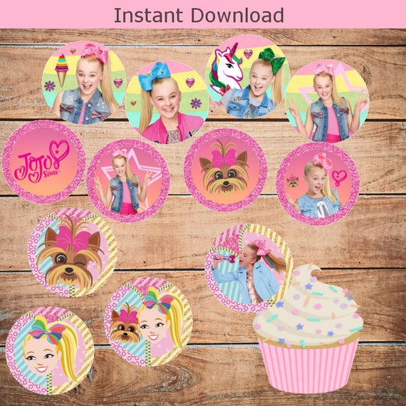 Download Free Jojo Siwa Cupcakes Toppers Printable Jojo Siwa Toppers Jojo Etsy SVG Cut Files
