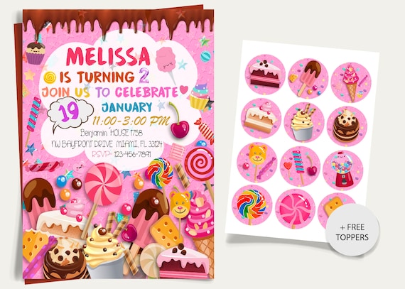 Editable Candy Land Video Invitation 2, Candy Land Animated