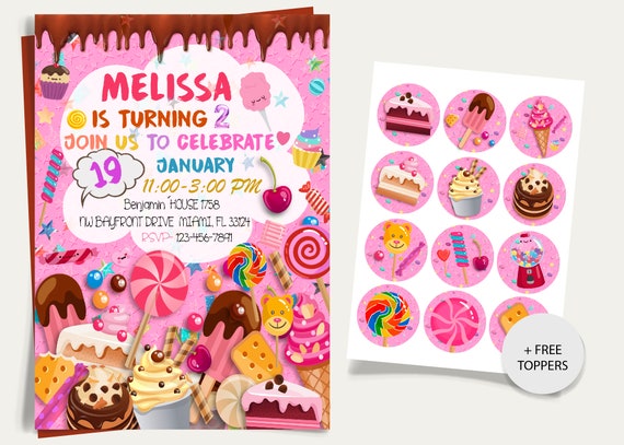 Editable Candy Land Video Invitation 2, Candy Land Animated