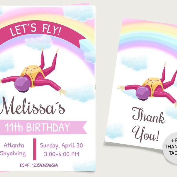 Skydiving Fly Invitations - Etsy