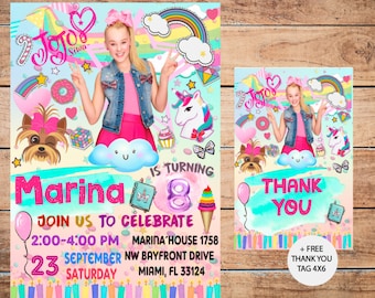 jojo siwa invitations, jojo siwa birthday invitations, jojo siwa party invitations, jojo siwa birthday party invitations, jojo siwa etsy