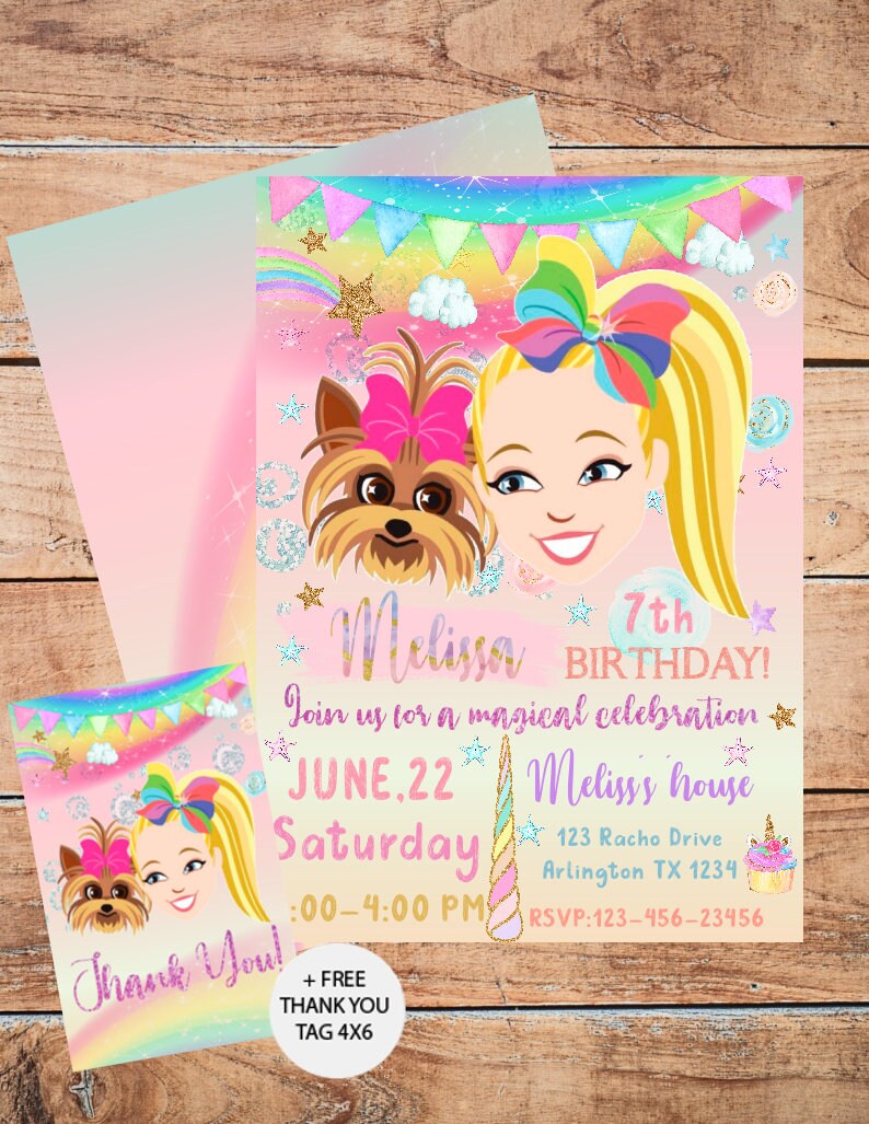 Jojo siwa invitations jojo siwa birthday invitations jojo Etsy