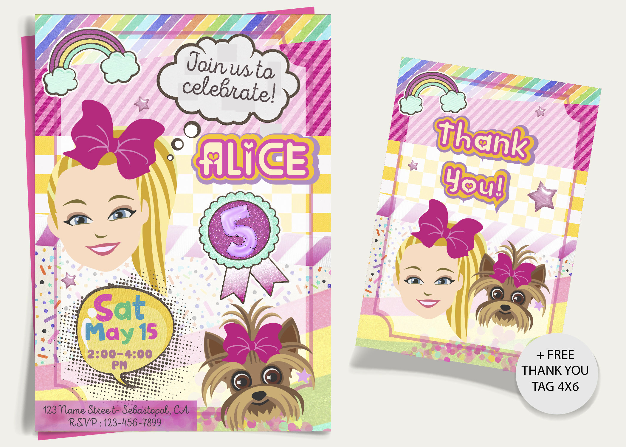 Jojo Siwa Invitations Jojo Siwa Birthday Invitations Jojo Etsy