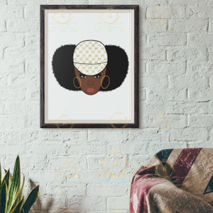 Fashion Art- Fashion Illustration- Afro Woman- Wall Art- Balk Girl Magic- Instant Download