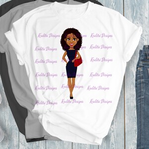 Afro Lady Png - Working woman Png - Black woman Png- Downloadable File - Melanin