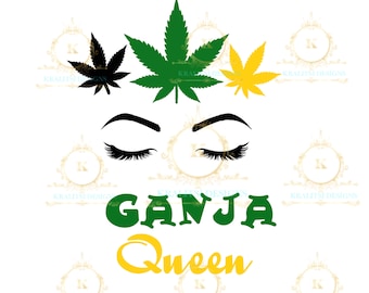 Ganja Queen SVG- Joint Svg- Cricut Files- Dope Svg- Digital Download- Maijuana- Cannibis-Weed Svg