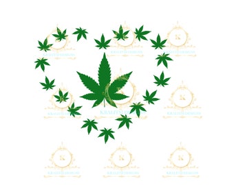 Corazón marihuana SVG- Joint Svg- Cricut Archivos- Dope Svg- Descarga Digital- Maijuana- Cannibis-Weed Svg