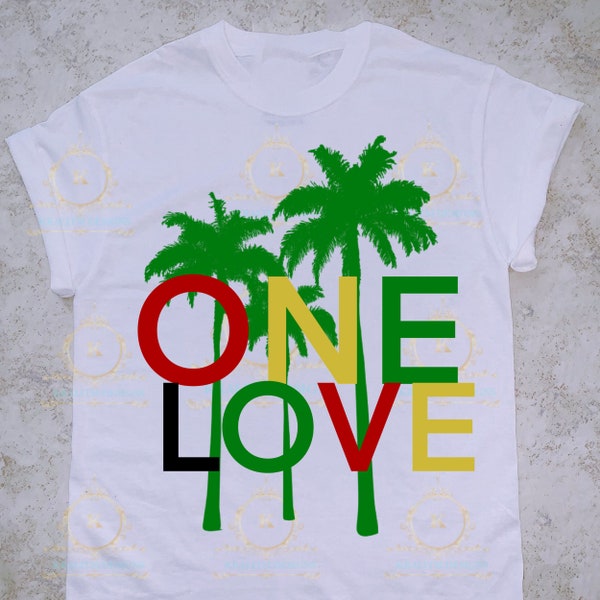 One Love PNG- Reggae PNG- Caribbean PNG  File- Sublimation Design- Vacation Design- Jamaican Shirts