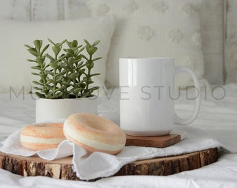 11 Ounce White Mug Mockup Styled Stock Photo Stock Etsy