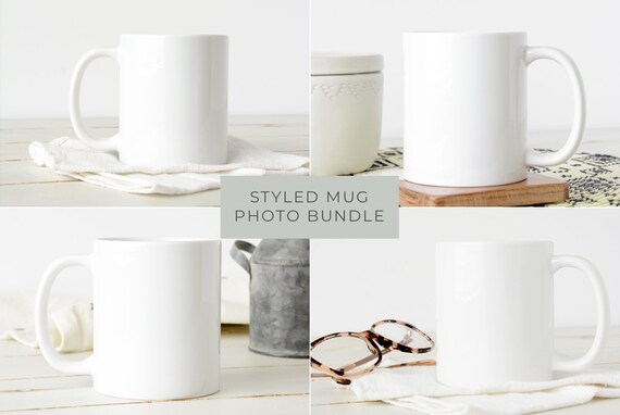 11 Ounce White Mug Mockup Bundle Styled Stock Photo Stock Etsy