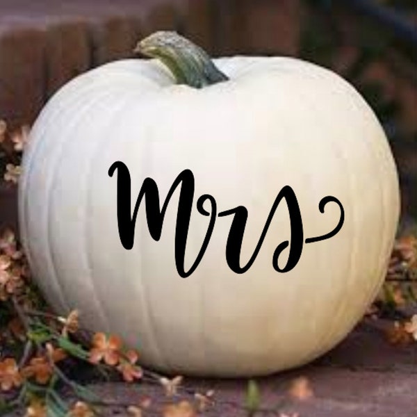 Mr. & Mrs. Pumpkin Vinyl Decal / wedding decal / wedding decoration / pumpkin vinyl decal