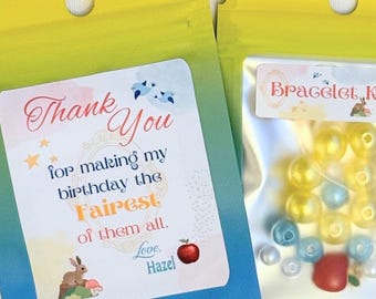 Snow White Bracelet Kit - Customized Party Favor - Snow White Birthday Party - Kids Craft - Bracelet DIY Kit