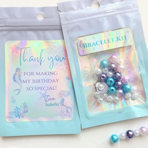Little Mermaid Bracelet Kit the perfect customized Party Favor for your Under the Sea Birthday party  Sirenita Kids Craft DIY goodie bag