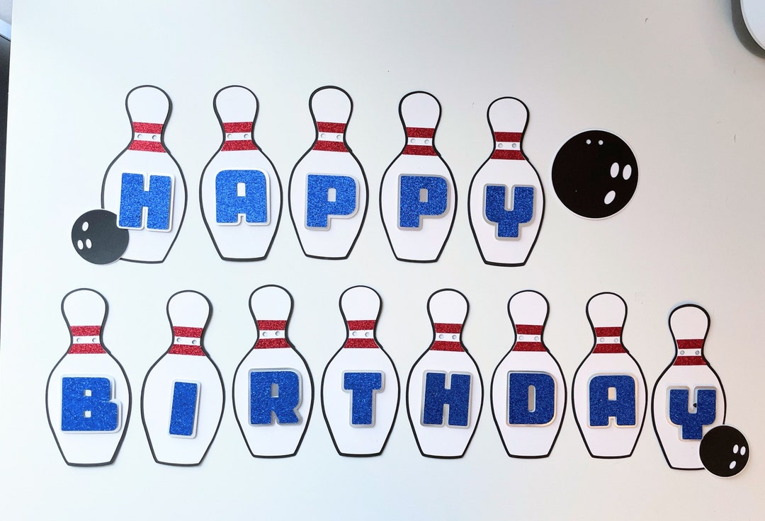BOWLING Birthday Banner Bowling Themed Birthday Party Etsy