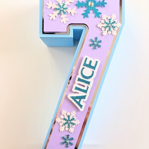 Número 3D de Frozen de 8" de alto, perfecto para tu fiesta de cumpleaños con temática de Frozen - Decoraciones para fiestas de Winter Wonderland/ Winter ONEderland Number 7