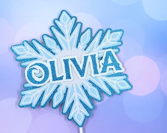 Frozen Cake Topper - Handmade - Frozen Party - Winter Wonderland - Snowflake Cake Topper - Winter Party Decorations