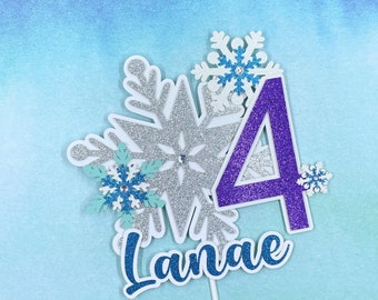 Frozen Snowflake Cake Topper - Handmade - Frozen Party - Girl Snowflakes Birthday Party - Snow - Elsa cake topper - Winter Wonderland