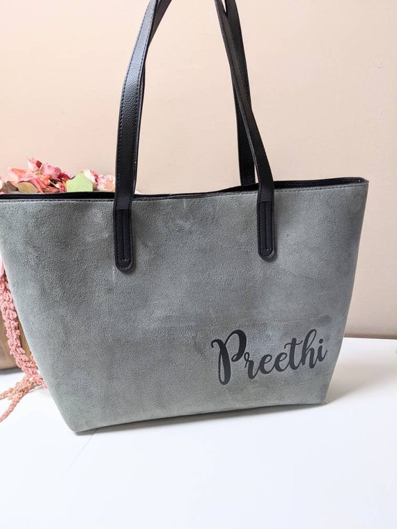 Faux suede tote 2025 bag