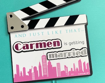 And just like that cake topper Birthday | Bachelorette | Carrie Clapperboard | Sex and the City Themed Party | I love  New York | Clapper