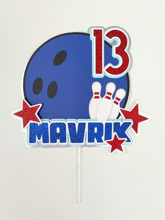 BOWLING Cake Topper Bowling Themed Birthday Party Birthday Etsy