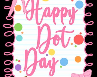 Happy Dot Day 2025 PNG Kids Girls Boys | Coquette bow dot png Cute Coquette Bow Dot Day Celebration Student| International Dot Day png images