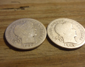 1905s Barber Silver Liberty dime &1906D  Barber Silver Liberty dime, Barber Silver Liberty Dime's.