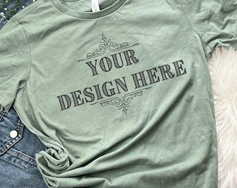 Western Bella Canvas Mockup: Spring Apparel Display