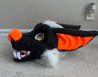 Snarling Dog Fursuit Head: Lined Furry Costume