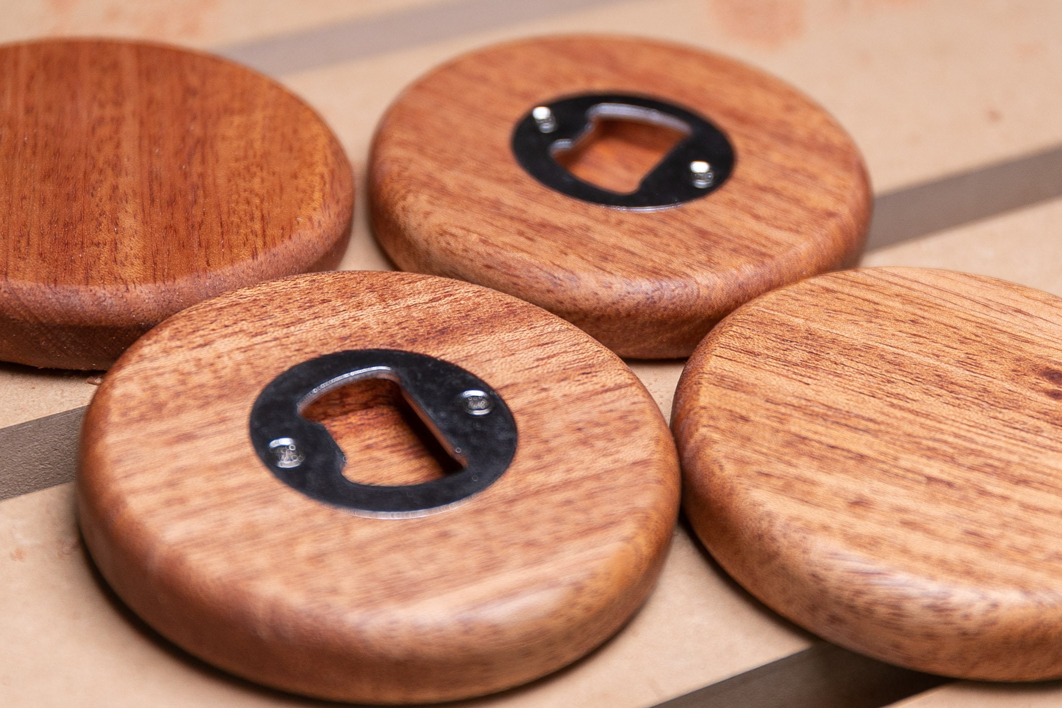 Custom Wood Coaster Bottle Opener Personalized Gift Etsy