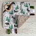 Woodland Animal Sensory Taggie Ribbon Blanket, Baby Shower Gift, Faux Fur Baby Blanket, Security Lovie Cuddle Chew Toy 