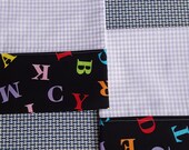 Letters and checks 100 Cotton Full Queen Size Pair of Pillowcases