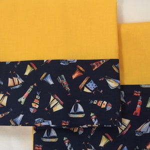 Sail Away! 100% Cotton Full/Queen Size Pair (2) of Pillowcases