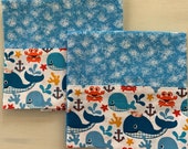Whale of a good time 100 Cotton Full Queen Size Pair of Pillowcases