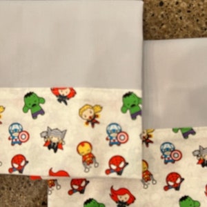 Spidey and friends!  Handmade 100% Cotton Full/Queen Size Pair (2) of Pillowcases