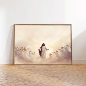 Christ in Glory - Jesus Christ in the clouds, Ascension to Heaven, The Second Coming, Savior Wall Art, Christian Wall Art,  Religious Decor