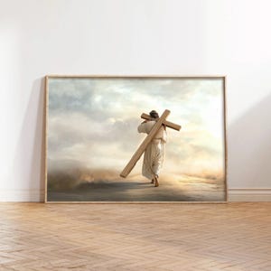 Christ carrying the cross, good friday, Jesus Christ Art, Jesus Christ Artwork, Jesus Christ Art Print, Christian Art, Easter art, LDS